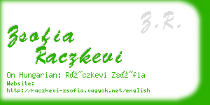 zsofia raczkevi business card